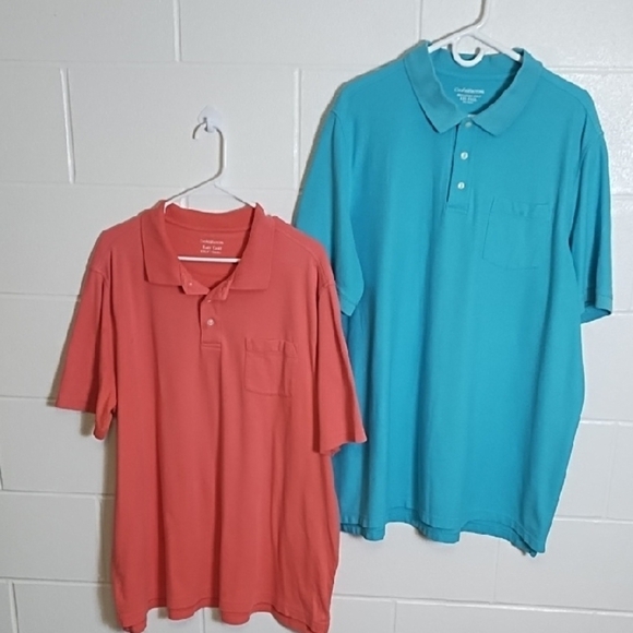 2 Croft & Barrow Polo Shirt Duo - Teal and Coral - Picture 16 of 16